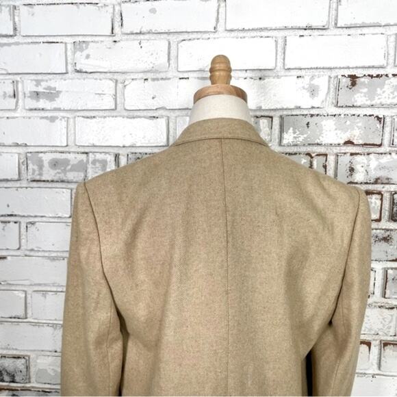 Vintage 80s Even Picone Wool Blend Tan Neutral Academia Blazer 10 - Picture 10 of 12
